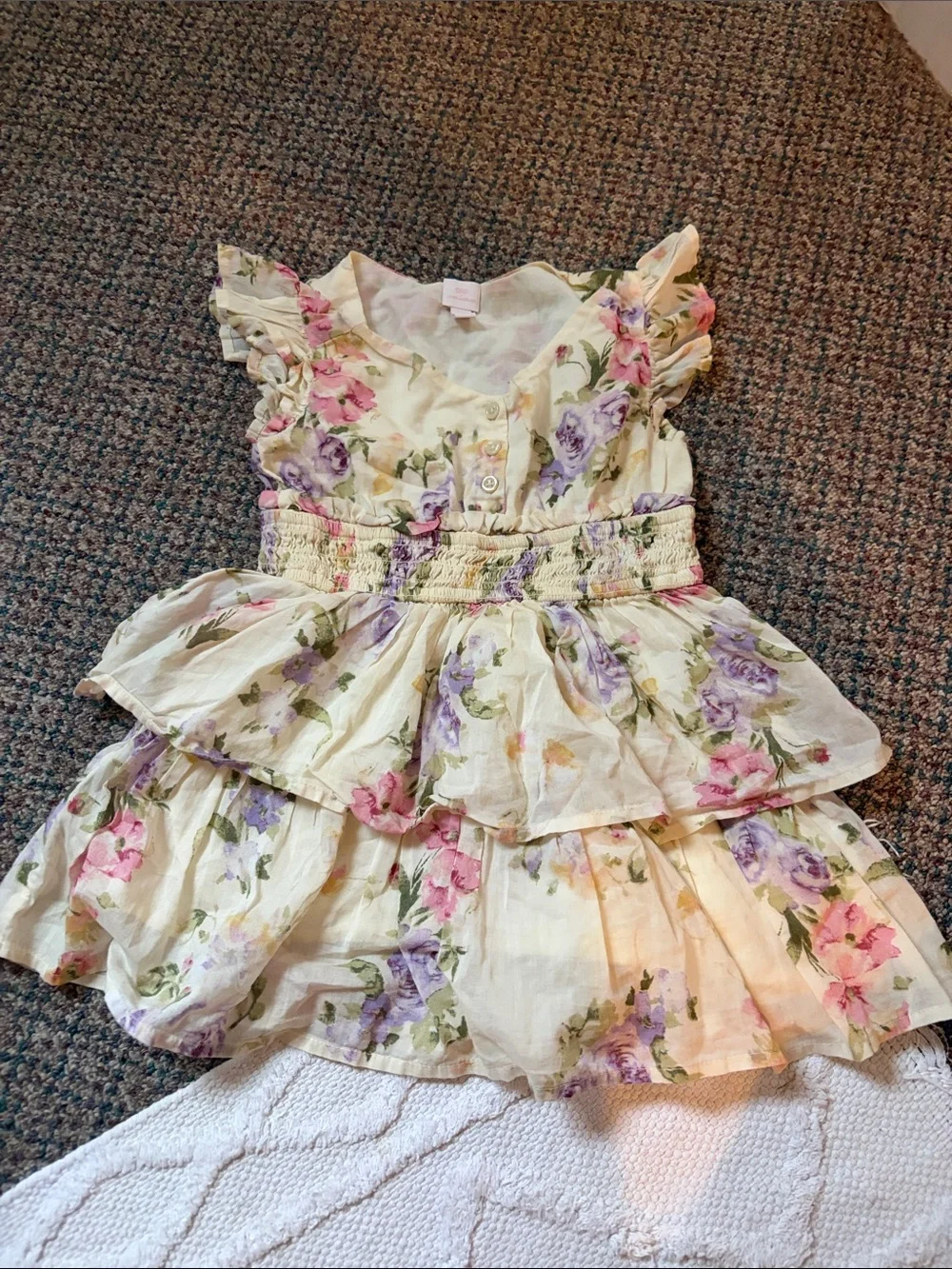 GAP x LSF Love Shack Fancy Girls Floral Mini Dress XSmall (5)